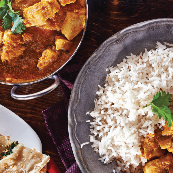 rice and curry served to customers