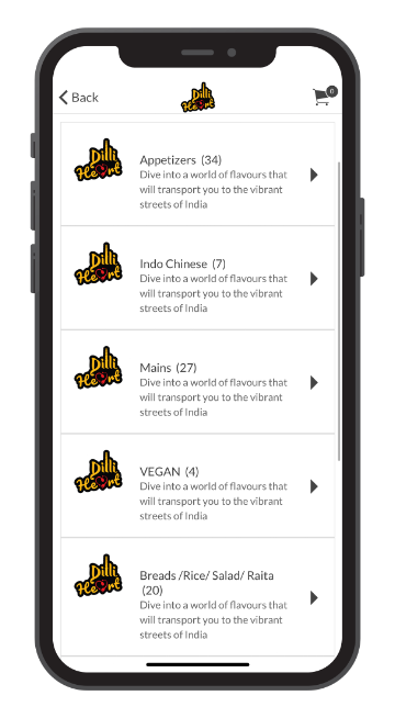 App previews of the gourmet galleria app